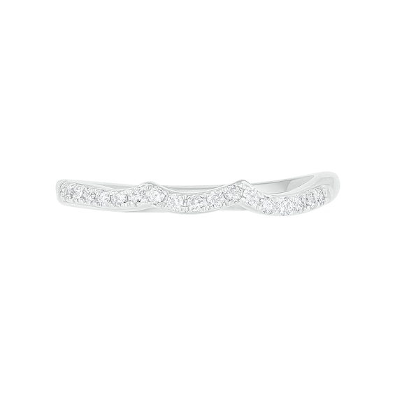 7.0mm Aquamarine and 3/8 CT. T.w. Diamond Bypass Leaf Shank Bridal Set in 10K White Gold