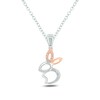Thumbnail Image 1 of Diamond Accent Bunny Outline Pendant in Sterling Silver and 10K Rose Gold
