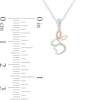 Thumbnail Image 2 of Diamond Accent Bunny Outline Pendant in Sterling Silver and 10K Rose Gold
