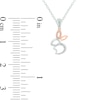 Thumbnail Image 1 of Diamond Accent Bunny Outline Pendant in Sterling Silver and 10K Rose Gold