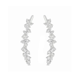 1/2 CT. T.W. Diamond Scattered Crawler Earrings in 10K White Gold