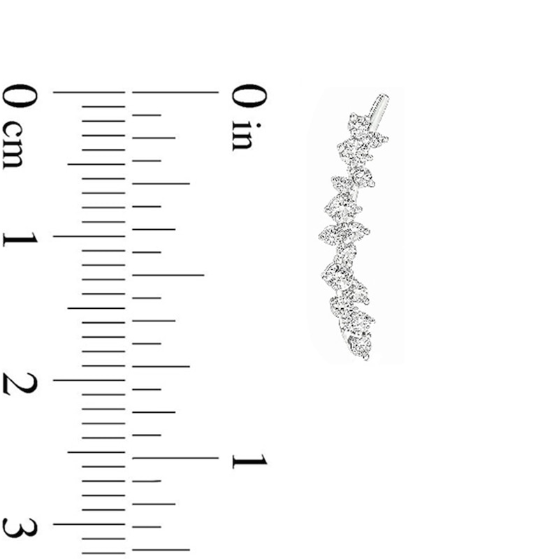 Main Image 3 of 1/2 CT. T.W. Diamond Scattered Crawler Earrings in 10K White Gold