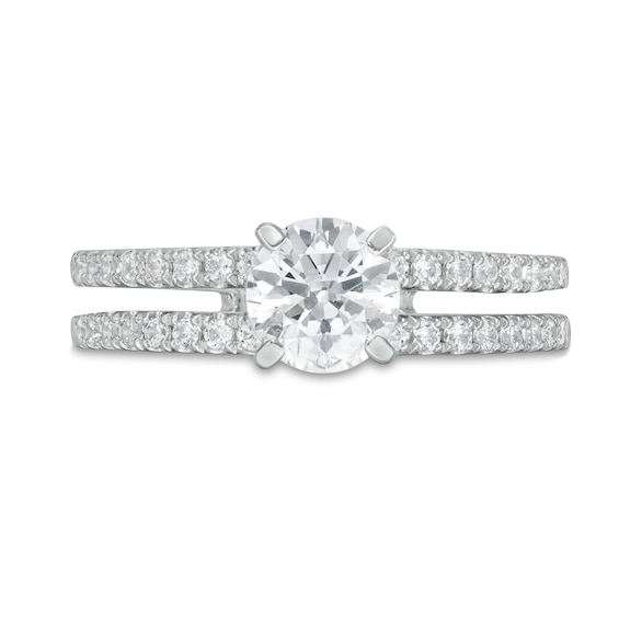 1-1/4 CT. T.w. Diamond Split Shank Engagement Ring in 14K White Gold (I/I2)