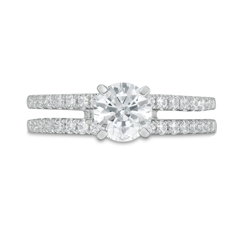 1-1/4 CT. T.W. Diamond Split Shank Engagement Ring in 14K White Gold (I/I2)