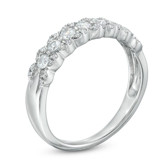 1/2 CT. T.w. Diamond Marquise Edge Ring in 10K White Gold