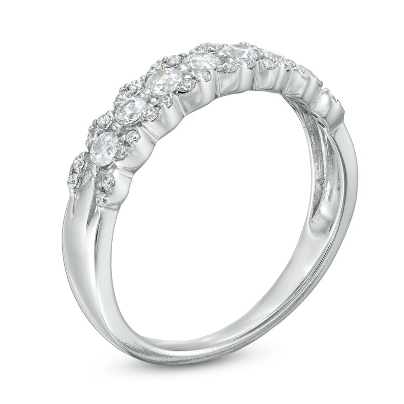 Main Image 3 of 1/2 CT. T.W. Diamond Marquise Edge Ring in 10K White Gold