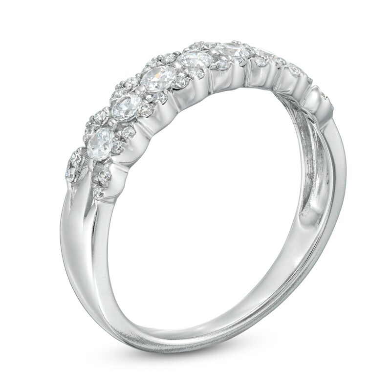 1/2 CT. T.W. Diamond Marquise Edge Ring in 10K White Gold