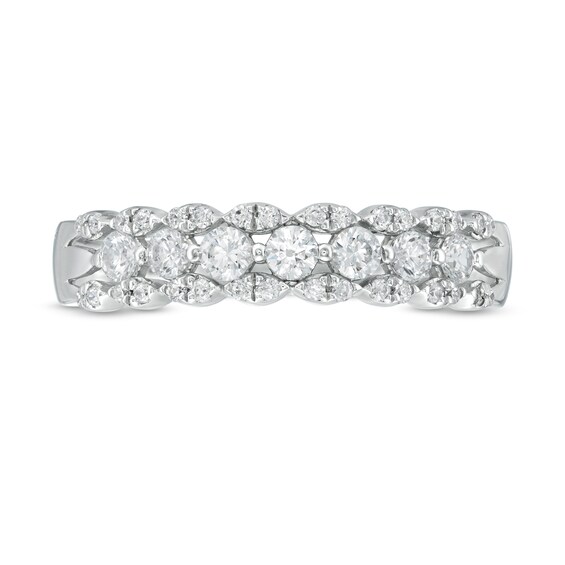 1/2 CT. T.w. Diamond Marquise Edge Ring in 10K White Gold