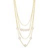 Thumbnail Image 1 of 8.0-9.0mm Freshwater Cultured Pearl Cable and Rolo Chain Multi-Strand Necklace in Sterling Silver with 18K Gold Plate