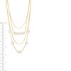 Thumbnail Image 2 of 8.0-9.0mm Cultured Freshwater Pearl Cable and Rolo Chain Multi-Strand Necklace in Sterling Silver with 18K Gold Plate