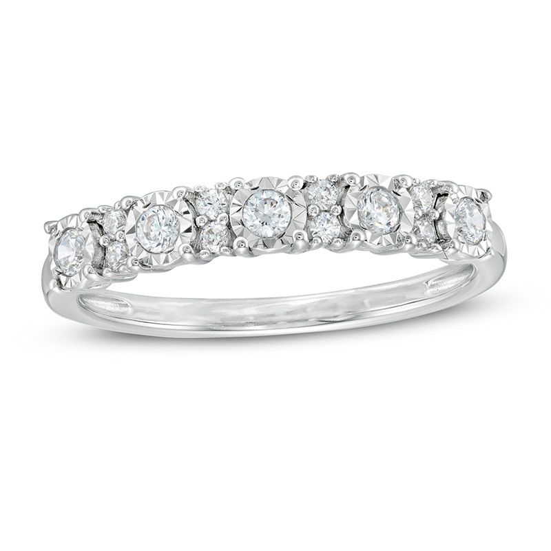 Main Image 1 of 1/4 CT. T.W. Diamond Band in 10K White Gold