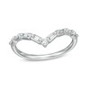 Thumbnail Image 1 of 1/6 CT. T.W. Baguette and Round Diamond Chevron Anniversary Band in 14K White Gold