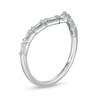Thumbnail Image 3 of 1/6 CT. T.W. Baguette and Round Diamond Chevron Anniversary Band in 14K White Gold