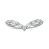 Thumbnail Image 4 of 1/6 CT. T.W. Baguette and Round Diamond Chevron Anniversary Band in 14K White Gold