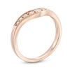 Thumbnail Image 3 of 1/4 CT. T.W. Diamond Vintage-Style Contour Wedding Band in 10K Rose Gold