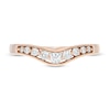 Thumbnail Image 4 of 1/4 CT. T.W. Diamond Vintage-Style Contour Wedding Band in 10K Rose Gold