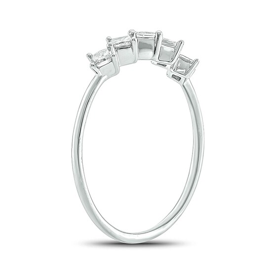 1/3 CT. T.w. Princess-Cut Tilted Five Stone Ring in 10K White Gold