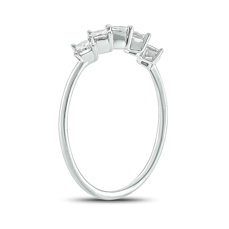 1/3 CT. T.W. Princess-Cut Tilted Five Stone Ring in 10K White Gold