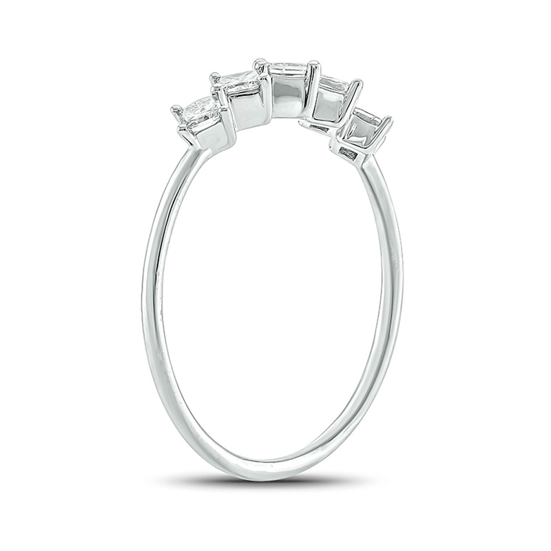Main Image 2 of 1/3 CT. T.W. Princess-Cut Tilted Five Stone Ring in 10K White Gold