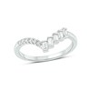 1/5 CT. T.W. Baguette and Round Diamond Chevron Ring in 10K White Gold