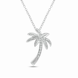 1/20 CT. T.W. Diamond Palm Tree Pendant in Sterling Silver