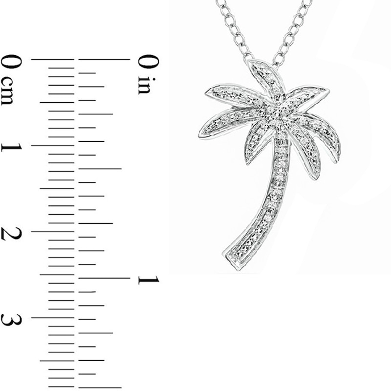 Main Image 2 of 1/20 CT. T.W. Diamond Palm Tree Pendant in Sterling Silver