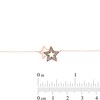 Thumbnail Image 2 of 1/8 CT. T.W. Enhanced Champagne Diamond Double Star Anklet in Sterling Silver with 14K Rose Gold Plate - 10"