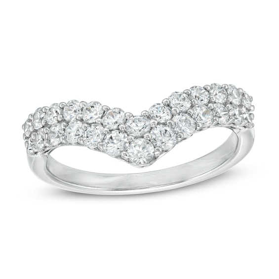 1 CT. T.w. Diamond Double Chevron Anniversary Band in 14K White Gold