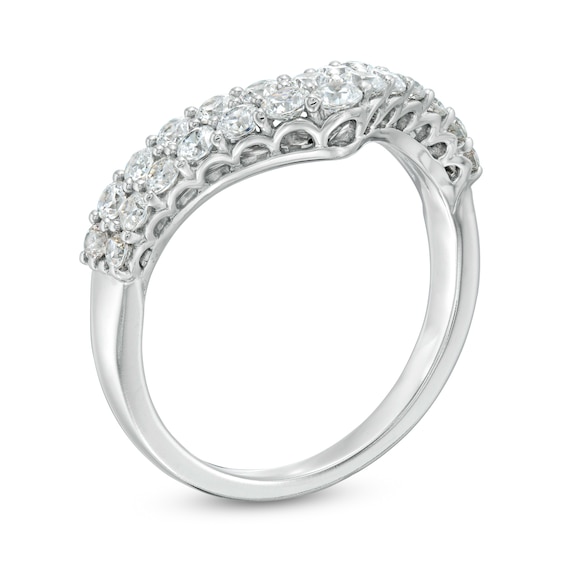 1 CT. T.w. Diamond Double Chevron Anniversary Band in 14K White Gold