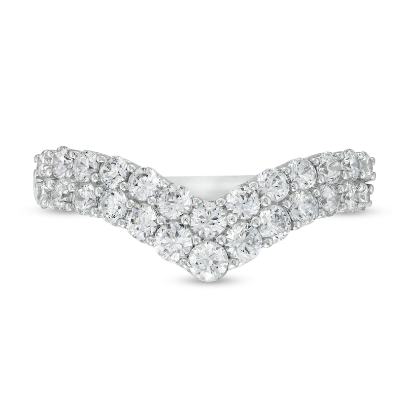 Main Image 4 of 1 CT. T.W. Diamond Double Chevron Anniversary Band in 14K White Gold