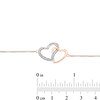 Thumbnail Image 1 of Diamond Accent Interlocking Hearts Anklet in Sterling Silver with 14K Rose Gold Plate - 10"