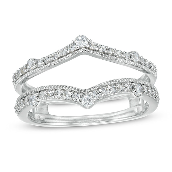 3/8 CT. T.w. Diamond Vintage-Style Enhancer in 14K White Gold
