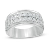 Thumbnail Image 0 of Men's 2 CT. T.W. Diamond Raised Double Row Anniversary Band in 10K White Gold