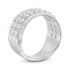 Thumbnail Image 2 of Men's 2 CT. T.W. Diamond Raised Double Row Anniversary Band in 10K White Gold