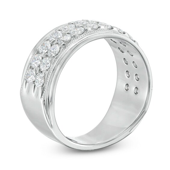 2 CT. T.w. Diamond Raised Double Row Anniversary Band in 10K White Gold