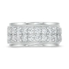 Thumbnail Image 3 of Men's 2 CT. T.W. Diamond Raised Double Row Anniversary Band in 10K White Gold