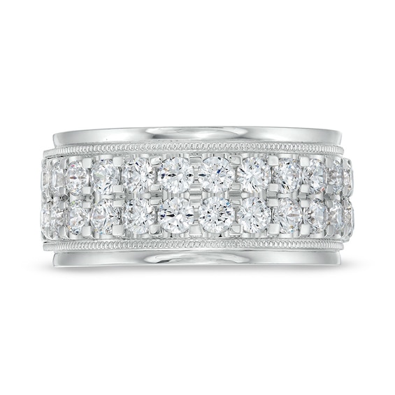 2 CT. T.w. Diamond Raised Double Row Anniversary Band in 10K White Gold