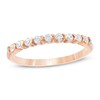 Thumbnail Image 0 of 1/4 CT. T.W. Diamond and Alternating Sideways Hearts Stackable Band in 10K Rose Gold