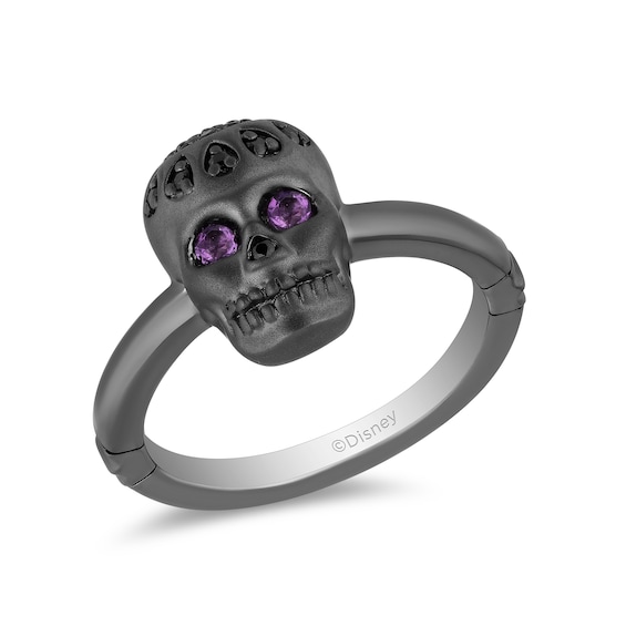 Enchanted Disney Villains Dr. Facilier Amethyst and Black Diamond Ring in Sterling Silver with Black Rhodium