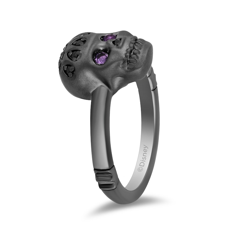 Main Image 2 of Enchanted Disney Villains Dr. Facilier Amethyst and Black Diamond Ring in Sterling Silver with Black Rhodium