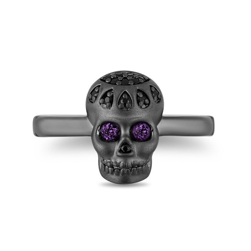 Main Image 4 of Enchanted Disney Villains Dr. Facilier Amethyst and Black Diamond Ring in Sterling Silver with Black Rhodium