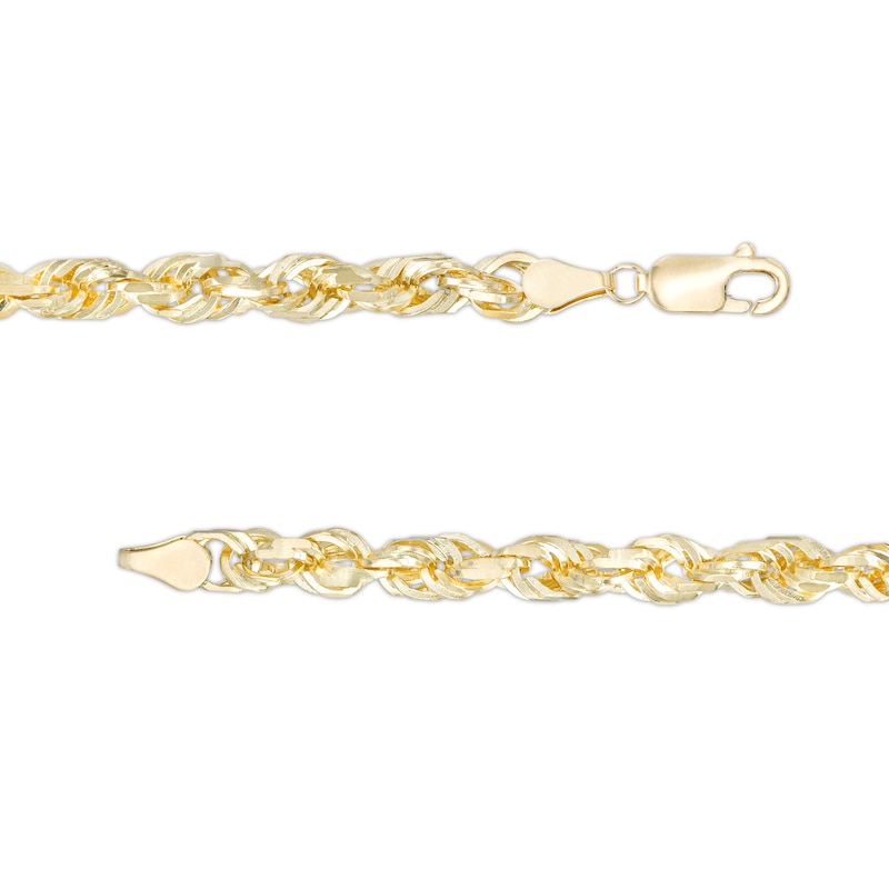 5.5mm Glitter Rope Chain Bracelet in Solid 14K Gold - 8.5"