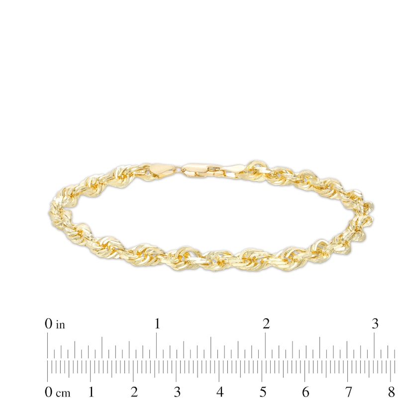 5.5mm Glitter Rope Chain Bracelet in Solid 14K Gold - 8.5"