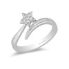 Enchanted Disney Tinker Bell 1/10 CT. T.W. Diamond Star Bypass Ring in Sterling Silver - Size 7