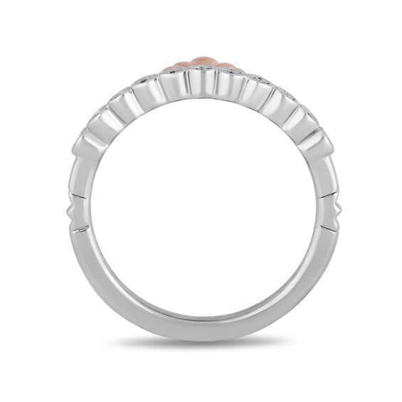 Enchanted Disney Ariel 1/10 CT. T.w. Diamond Crown Ring in Sterling Silver and 10K Rose Gold - Size 7