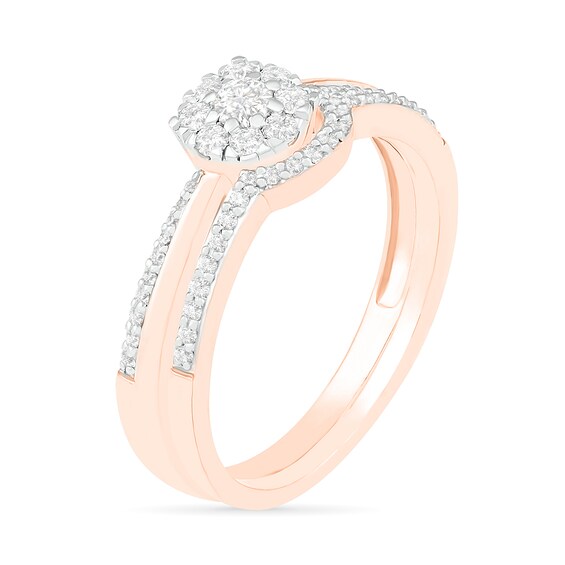 1/3 CT. T.w. Composite Diamond Bridal Set in 10K Rose Gold
