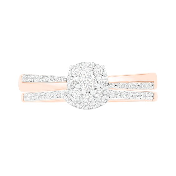1/3 CT. T.w. Composite Diamond Bridal Set in 10K Rose Gold