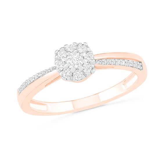 1/3 CT. T.w. Composite Diamond Bridal Set in 10K Rose Gold