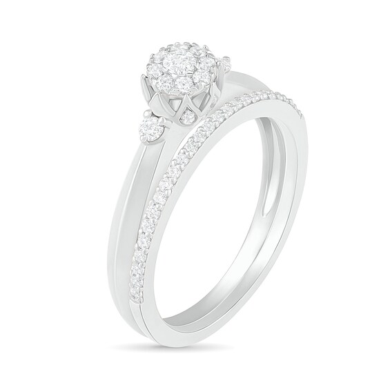 1/3 CT. T.w. Composite Diamond Bridal Set in 10K White Gold