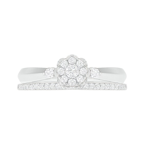 1/3 CT. T.w. Composite Diamond Bridal Set in 10K White Gold